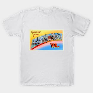 Greetings from Alexandria Virginia, Vintage Large Letter Postcard T-Shirt